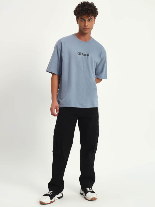 Men Slim Mid Rise Dark Black Cargo - Image 6
