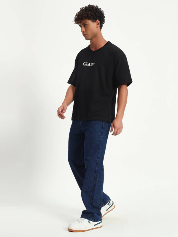 Men Slim Mid Rise Dark Blue Denim Jeans - Image 6