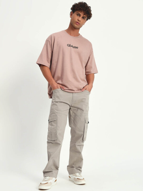 Men Slim Mid Rise Dark Grey Cargo - Image 6