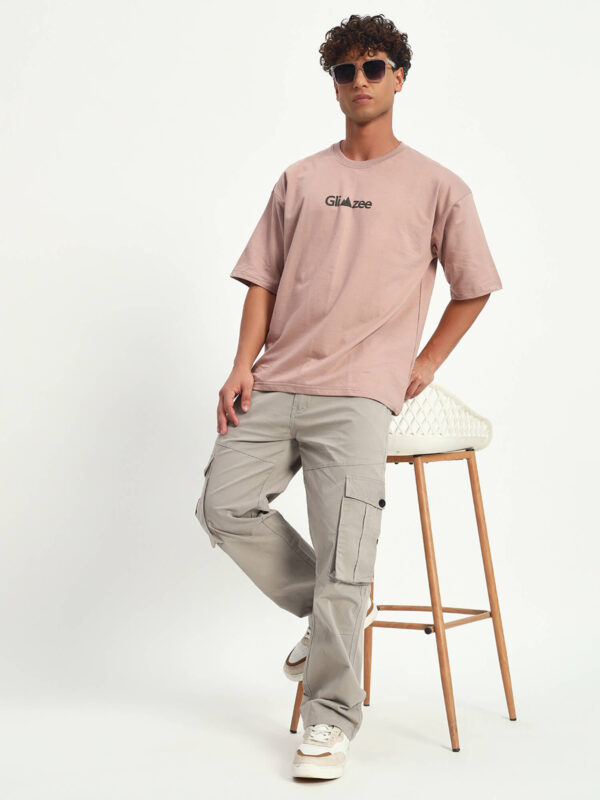 Men Slim Mid Rise Dark Grey Cargo - Image 7