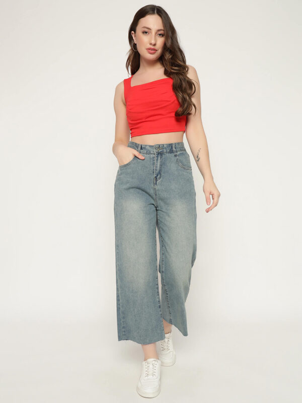 Wide Leg Denim Jeans - Image 6