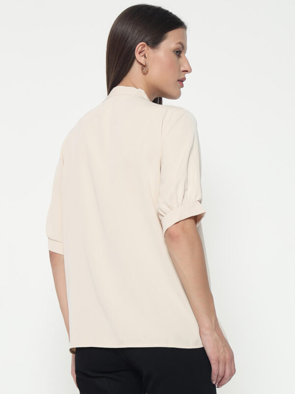 Women's Beige Tye Shirt - Image 2