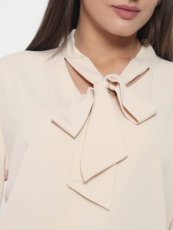Women's Beige Tye Shirt - Image 5