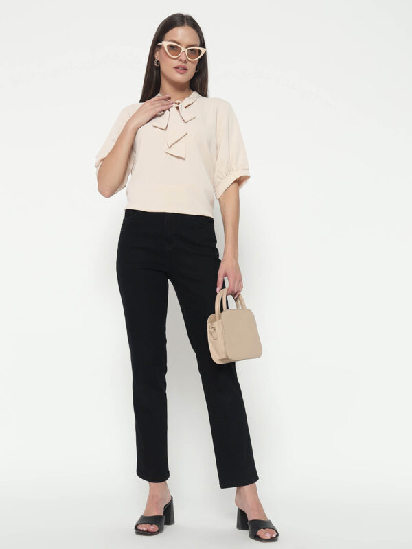 Women's Beige Tye Shirt - Image 7