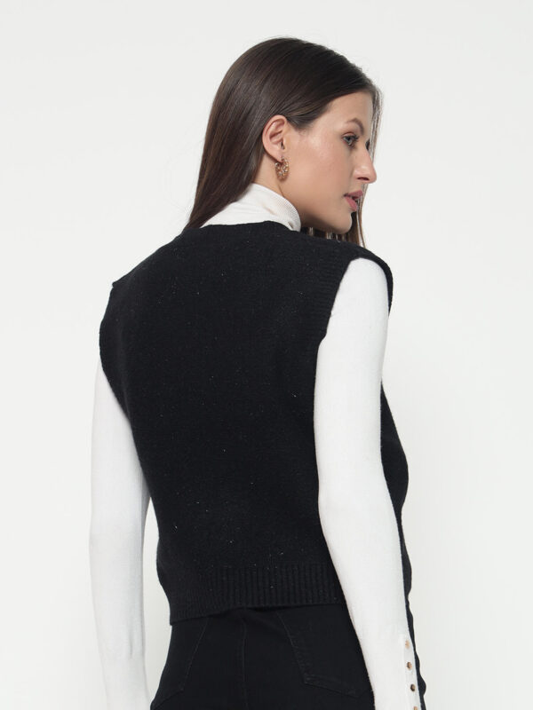 Women Black Knitted Top - Image 2