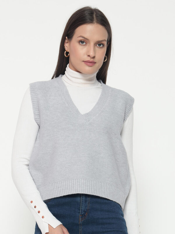 Women Grey Knitted Top