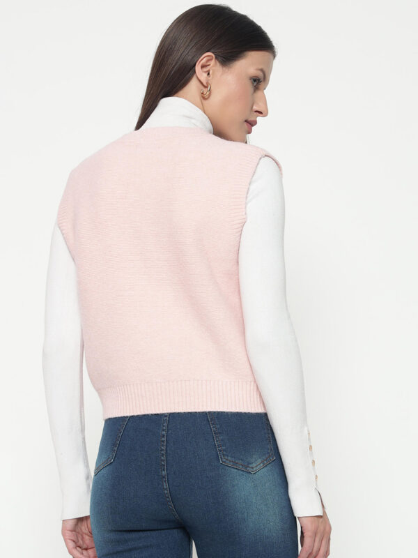 Women Pink Knitted Top - Image 2