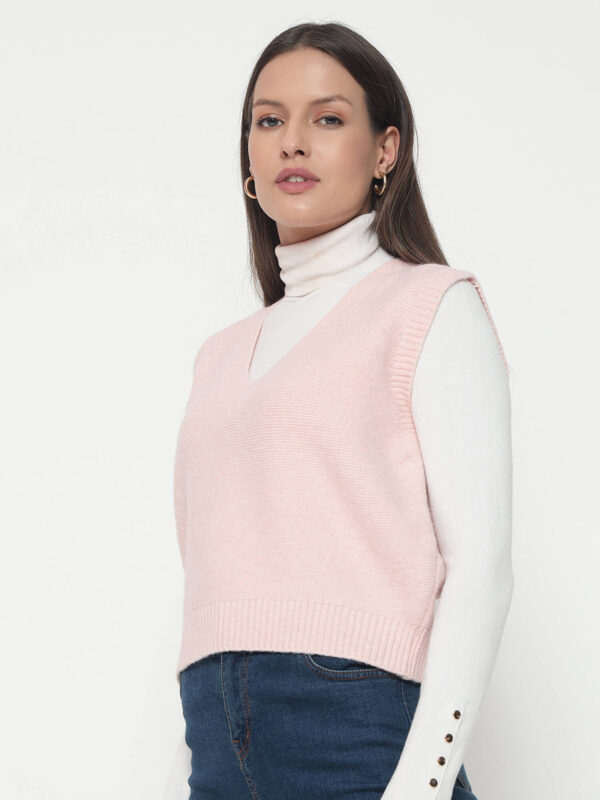 Women Pink Knitted Top - Image 4