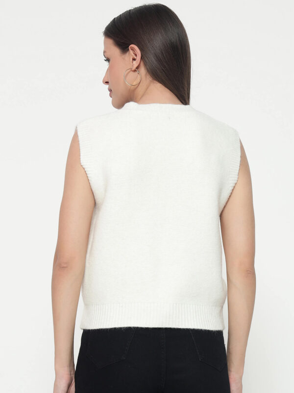 Women White Knitted Top - Image 2
