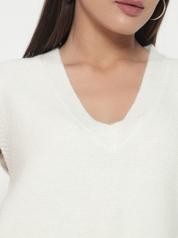 Women White Knitted Top - Image 5