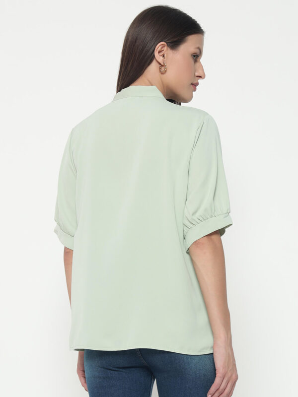 Women's Light Green Tye Shirt - Image 2