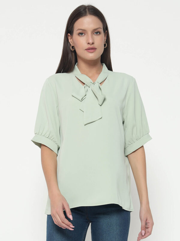 Women's Light Green Tye Shirt