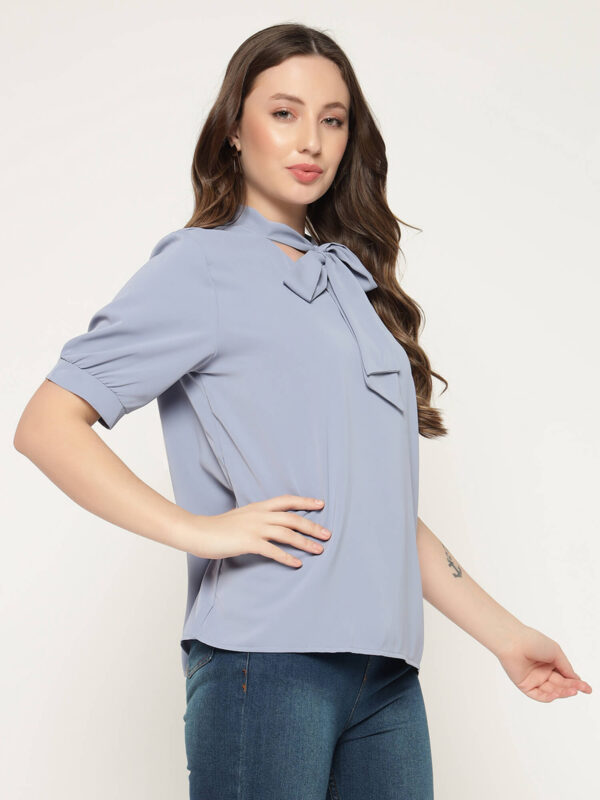 Women's Lilac Purple Tye Shirt - Image 3