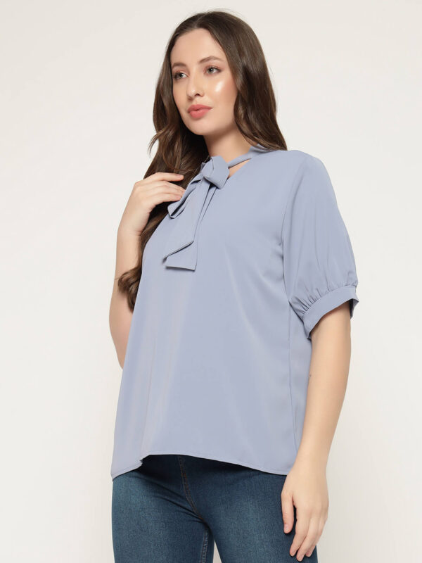 Women's Lilac Purple Tye Shirt - Image 4
