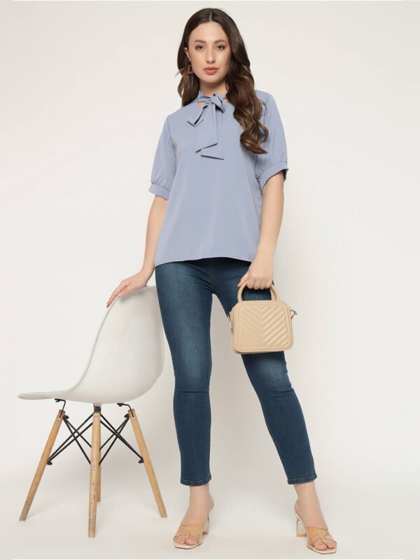 Women's Lilac Purple Tye Shirt - Image 7