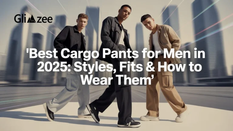 Men’s cargo pants 2025 fashion styles – slim-fit, relaxed-fit, and oversized cargo pants paired with hoodies, shirts, and sneakers in neutral earthy tones, showcasing modern streetwear and smart-casual looks.